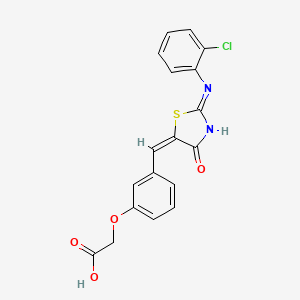 {3-[(E)-{2-[(2-chlorophenyl)amino]-4-oxo-1,3-thiazol-5(4H)-ylidene}methyl]phenoxy}acetic acid