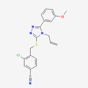 molecular formula C20H17ClN4OS B11105592 3-chloro-4-({[5-(3-methoxyphenyl)-4-(prop-2-en-1-yl)-4H-1,2,4-triazol-3-yl]sulfanyl}methyl)benzonitrile 