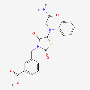 3-({5-[(2-Amino-2-oxoethyl)(phenyl)amino]-2,4-dioxo-1,3-thiazolidin-3-yl}methyl)benzoic acid