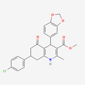 Methyl 4-(1,3-benzodioxol-5-yl)-7-(4-chlorophenyl)-2-methyl-5-oxo-1,4,5,6,7,8-hexahydroquinoline-3-carboxylate