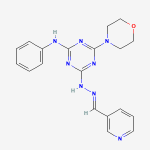 4-(morpholin-4-yl)-N-phenyl-6-[(2E)-2-(pyridin-3-ylmethylidene)hydrazinyl]-1,3,5-triazin-2-amine