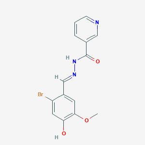 N'-[(E)-(2-bromo-4-hydroxy-5-methoxyphenyl)methylidene]pyridine-3-carbohydrazide