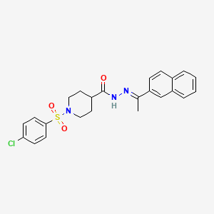 1-[(4-chlorophenyl)sulfonyl]-N'-[(1E)-1-(naphthalen-2-yl)ethylidene]piperidine-4-carbohydrazide