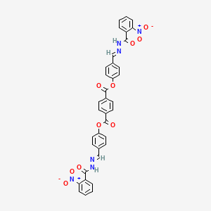 bis{4-[(E)-{2-[(2-nitrophenyl)carbonyl]hydrazinylidene}methyl]phenyl} benzene-1,4-dicarboxylate