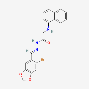 molecular formula C20H16BrN3O3 B11105755 N'-[(E)-(6-bromo-1,3-benzodioxol-5-yl)methylidene]-2-(naphthalen-1-ylamino)acetohydrazide (non-preferred name) 