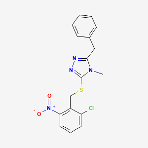 3-benzyl-5-[(2-chloro-6-nitrobenzyl)sulfanyl]-4-methyl-4H-1,2,4-triazole