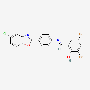 2,4-dibromo-6-[(E)-{[4-(5-chloro-1,3-benzoxazol-2-yl)phenyl]imino}methyl]phenol