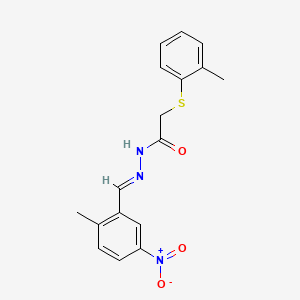 N'-[(E)-(2-methyl-5-nitrophenyl)methylidene]-2-[(2-methylphenyl)sulfanyl]acetohydrazide