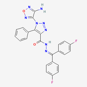 molecular formula C24H16F2N8O2 B11105868 1-(4-amino-1,2,5-oxadiazol-3-yl)-N'-[bis(4-fluorophenyl)methylidene]-5-phenyl-1H-1,2,3-triazole-4-carbohydrazide 