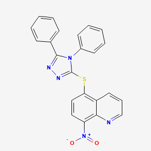 5-[(4,5-diphenyl-4H-1,2,4-triazol-3-yl)sulfanyl]-8-nitroquinoline