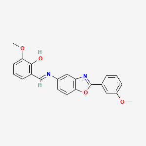 2-methoxy-6-[(E)-{[2-(3-methoxyphenyl)-1,3-benzoxazol-5-yl]imino}methyl]phenol