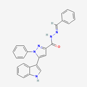 5-(1H-indol-3-yl)-1-phenyl-N'-[(E)-phenylmethylidene]-1H-pyrazole-3-carbohydrazide