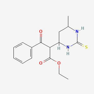 molecular formula C16H20N2O3S B11105904 Ethyl 2-(6-methyl-2-thioxohexahydro-4-pyrimidinyl)-3-oxo-3-phenylpropanoate 