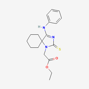 ethyl [(4Z)-4-(phenylimino)-2-thioxo-1,3-diazaspiro[4.5]dec-1-yl]acetate