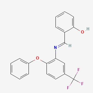 2-[(E)-{[2-phenoxy-5-(trifluoromethyl)phenyl]imino}methyl]phenol