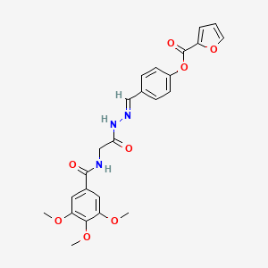 4-[((E)-2-{2-[(3,4,5-Trimethoxybenzoyl)amino]acetyl}hydrazono)methyl]phenyl 2-furoate