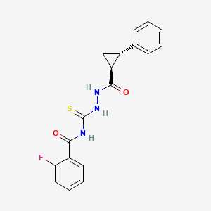 2-fluoro-N-[(2-{[(1S,2S)-2-phenylcyclopropyl]carbonyl}hydrazinyl)carbonothioyl]benzamide