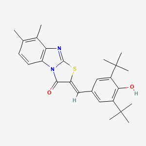 molecular formula C26H30N2O2S B11106095 (2Z)-2-(3,5-di-tert-butyl-4-hydroxybenzylidene)-7,8-dimethyl[1,3]thiazolo[3,2-a]benzimidazol-3(2H)-one 