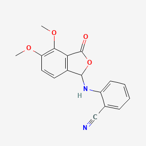 2-[(4,5-Dimethoxy-3-oxo-1,3-dihydro-2-benzofuran-1-yl)amino]benzonitrile