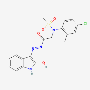 N-(4-Chloro-2-methylphenyl)-N-({N'-[(3Z)-2-oxo-2,3-dihydro-1H-indol-3-ylidene]hydrazinecarbonyl}methyl)methanesulfonamide