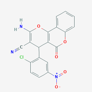 2-amino-4-(2-chloro-5-nitrophenyl)-5-oxo-4H,5H-pyrano[3,2-c]chromene-3-carbonitrile