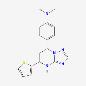 N,N-dimethyl-4-[5-(thiophen-2-yl)-4,5,6,7-tetrahydro[1,2,4]triazolo[1,5-a]pyrimidin-7-yl]aniline