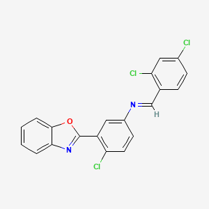 3-(1,3-benzoxazol-2-yl)-4-chloro-N-[(E)-(2,4-dichlorophenyl)methylidene]aniline