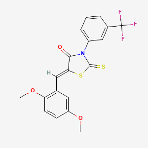 (5Z)-5-[(2,5-dimethoxyphenyl)methylidene]-2-sulfanylidene-3-[3-(trifluoromethyl)phenyl]-1,3-thiazolidin-4-one