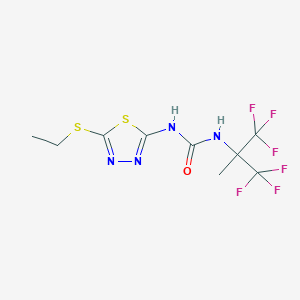 1-(5-Ethylsulfanyl-[1,3,4]thiadiazol-2-yl)-3-(2,2,2-trifluoro-1-methyl-1-trifluoromethyl-ethyl)-urea