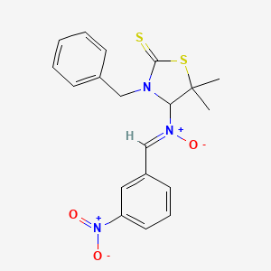 molecular formula C19H19N3O3S2 B11106158 3-benzyl-5,5-dimethyl-4-[(Z)-(3-nitrobenzylidene)(oxido)-lambda~5~-azanyl]-1,3-thiazolidine-2-thione 