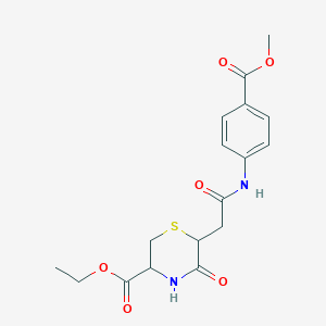 Ethyl 6-(2-{[4-(methoxycarbonyl)phenyl]amino}-2-oxoethyl)-5-oxothiomorpholine-3-carboxylate