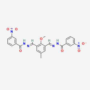 N',N''-[(2-methoxy-5-methylbenzene-1,3-diyl)di(E)methylylidene]bis(3-nitrobenzohydrazide)