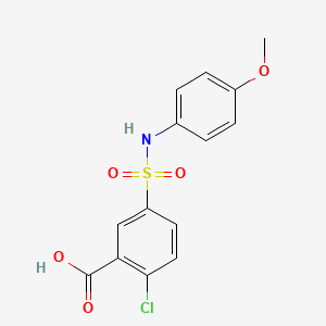 molecular formula C14H12ClNO5S B11106272 2-Chloro-5-[(4-methoxyphenyl)sulfamoyl]benzoic acid 