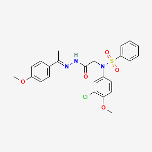 N-(3-Chloro-4-methoxyphenyl)-N-({N'-[(1E)-1-(4-methoxyphenyl)ethylidene]hydrazinecarbonyl}methyl)benzenesulfonamide