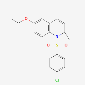 molecular formula C20H22ClNO3S B11106301 1-[(4-Chlorophenyl)sulfonyl]-6-ethoxy-2,2,4-trimethyl-1,2-dihydroquinoline 