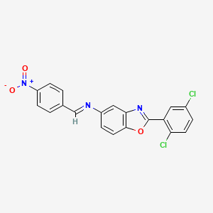 molecular formula C20H11Cl2N3O3 B11106317 2-(2,5-dichlorophenyl)-N-[(E)-(4-nitrophenyl)methylidene]-1,3-benzoxazol-5-amine 