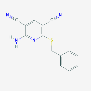 molecular formula C14H10N4S B11106339 2-Amino-6-(benzylsulfanyl)pyridine-3,5-dicarbonitrile 