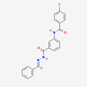 N-(3-{[(2E)-2-benzylidenehydrazinyl]carbonyl}phenyl)-4-fluorobenzamide