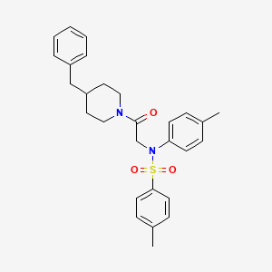 molecular formula C28H32N2O3S B11106391 N-[2-(4-benzylpiperidin-1-yl)-2-oxoethyl]-4-methyl-N-(4-methylphenyl)benzenesulfonamide 