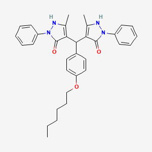 4,4'-{[4-(hexyloxy)phenyl]methanediyl}bis(3-methyl-1-phenyl-1H-pyrazol-5-ol)