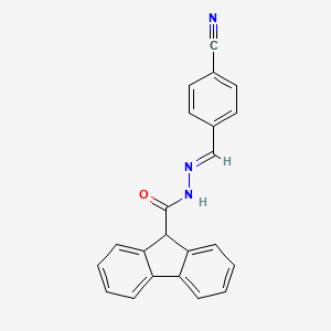 N'-[(E)-(4-cyanophenyl)methylidene]-9H-fluorene-9-carbohydrazide