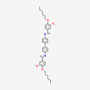 molecular formula C40H48N2O4 B11106449 N,N'-bis{(E)-[4-(hexyloxy)-3-methoxyphenyl]methylidene}biphenyl-4,4'-diamine 