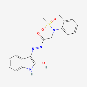 N-(2-Methylphenyl)-N-{2-oxo-2-[2-(2-oxo-1,2-dihydro-3H-indol-3-yliden)hydrazino]ethyl}methanesulfonamide