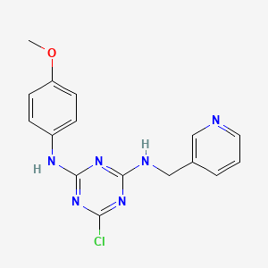 6-chloro-N-(4-methoxyphenyl)-N'-(pyridin-3-ylmethyl)-1,3,5-triazine-2,4-diamine