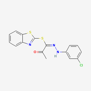 1,3-benzothiazol-2-yl (1E)-N-(3-chlorophenyl)-2-oxopropanehydrazonothioate