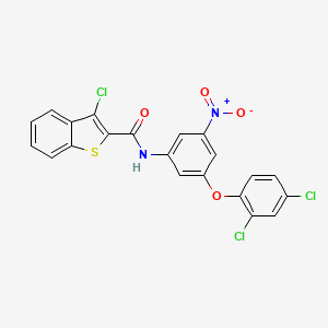 3-chloro-N-[3-(2,4-dichlorophenoxy)-5-nitrophenyl]-1-benzothiophene-2-carboxamide