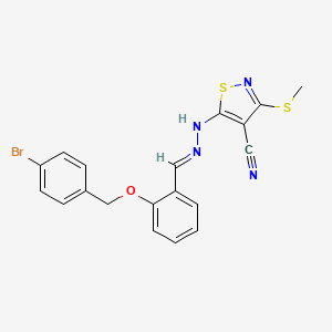 5-[(2E)-2-{2-[(4-bromobenzyl)oxy]benzylidene}hydrazinyl]-3-(methylsulfanyl)-1,2-thiazole-4-carbonitrile