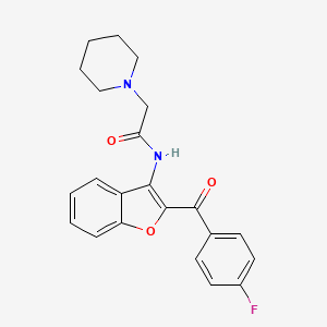 Acetamide, N-[2-(4-fluorobenzoyl)-3-benzofuryl)-2-(1-piperidyl)-