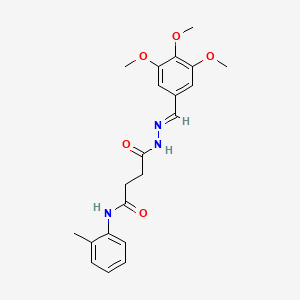 molecular formula C21H25N3O5 B11106509 N-(2-methylphenyl)-4-oxo-4-[(2E)-2-(3,4,5-trimethoxybenzylidene)hydrazinyl]butanamide 