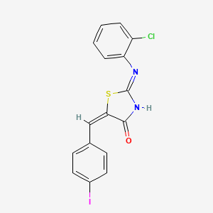 molecular formula C16H10ClIN2OS B11106573 (5E)-2-(2-chloroanilino)-5-[(4-iodophenyl)methylidene]-1,3-thiazol-4-one 